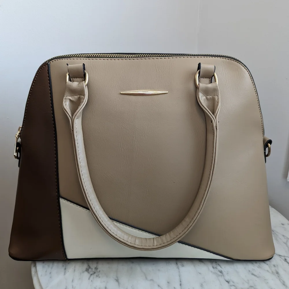 Neutral Geometric Shoulder Bag - Picture 7 of 7